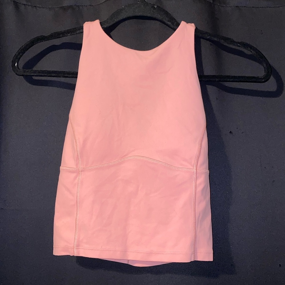 Lululemon Athletica Sports Bra Peony Criss Cross Keyhole Back Pullover Approx. 2